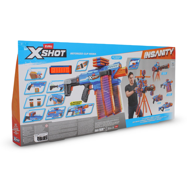 Zuru X-Shot Insanity Motorized Clip Mania Foam Blaster