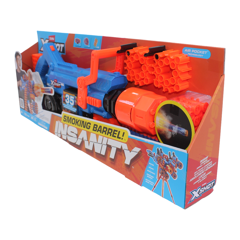 Zuru XShot Insanity Series 1 Smoking Barrel Blaster – 72 Darts