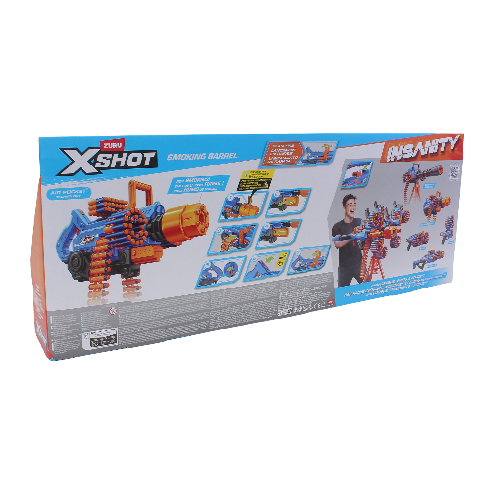Zuru XShot Insanity Series 1 Smoking Barrel Blaster – 72 Darts