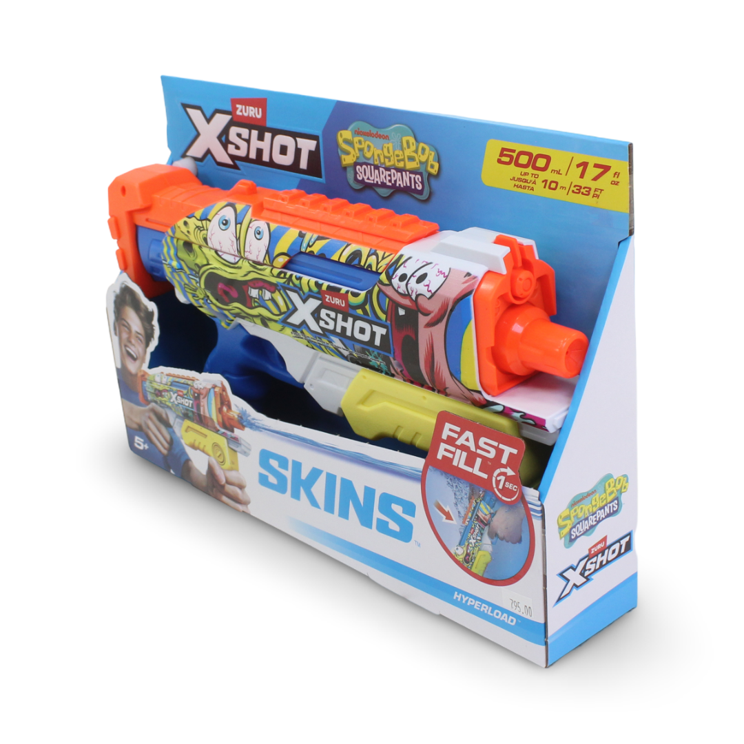 Zuru X-Shot Skins Hyperload Water Blaster SpongeBob SquarePants