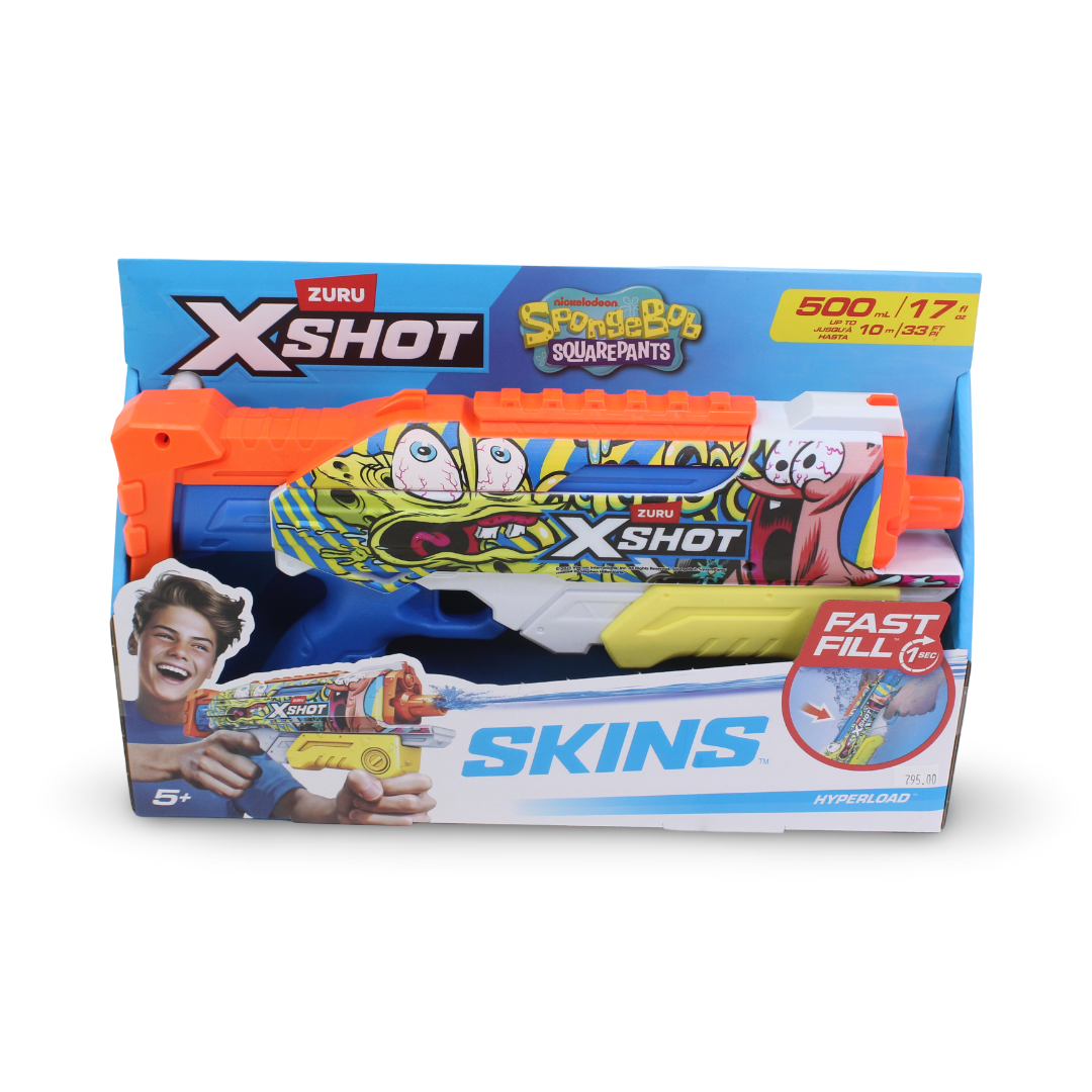 Zuru X-Shot Skins Hyperload Water Blaster SpongeBob SquarePants