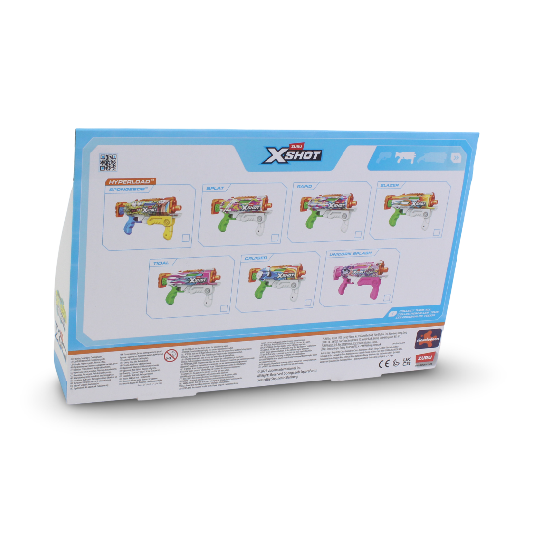 Zuru X-Shot Skins Hyperload Water Blaster SpongeBob SquarePants