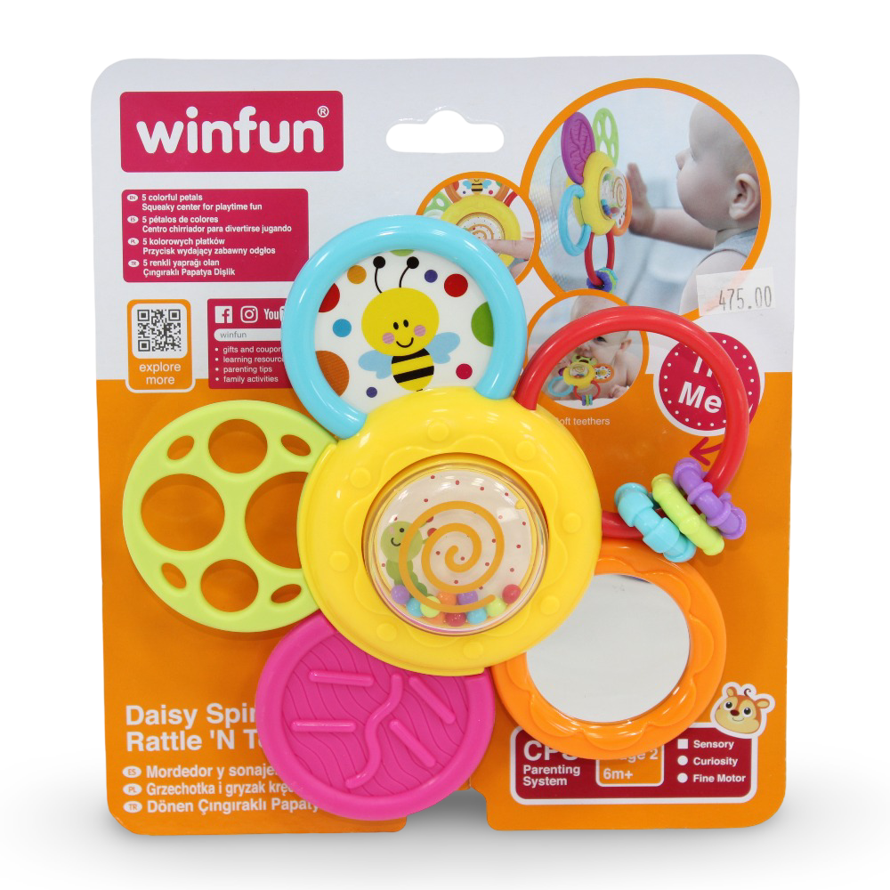 WinFun Spin Rattle & Teether – Colorful