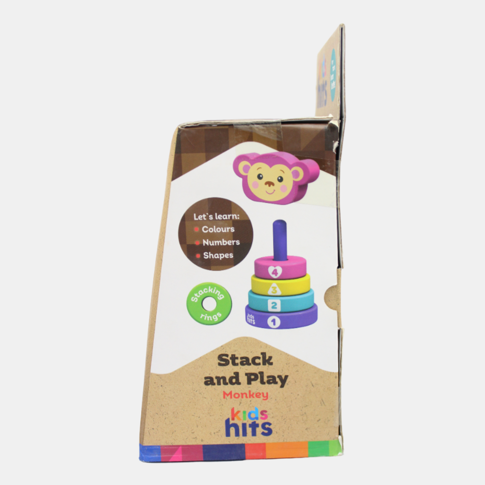 Kids Hits Wooden Stack and Play Monkey