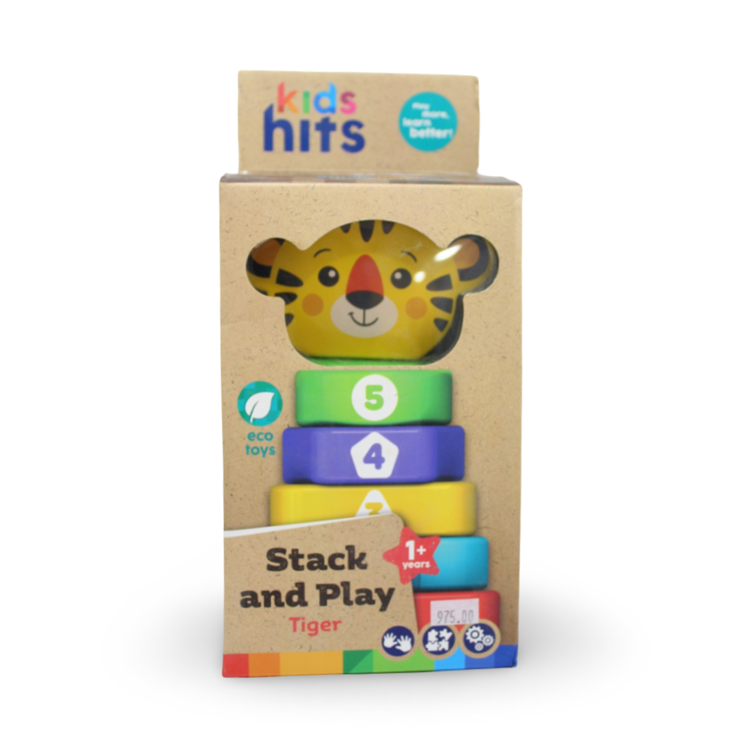 Kids Hits Wooden Stack and Play Tiger