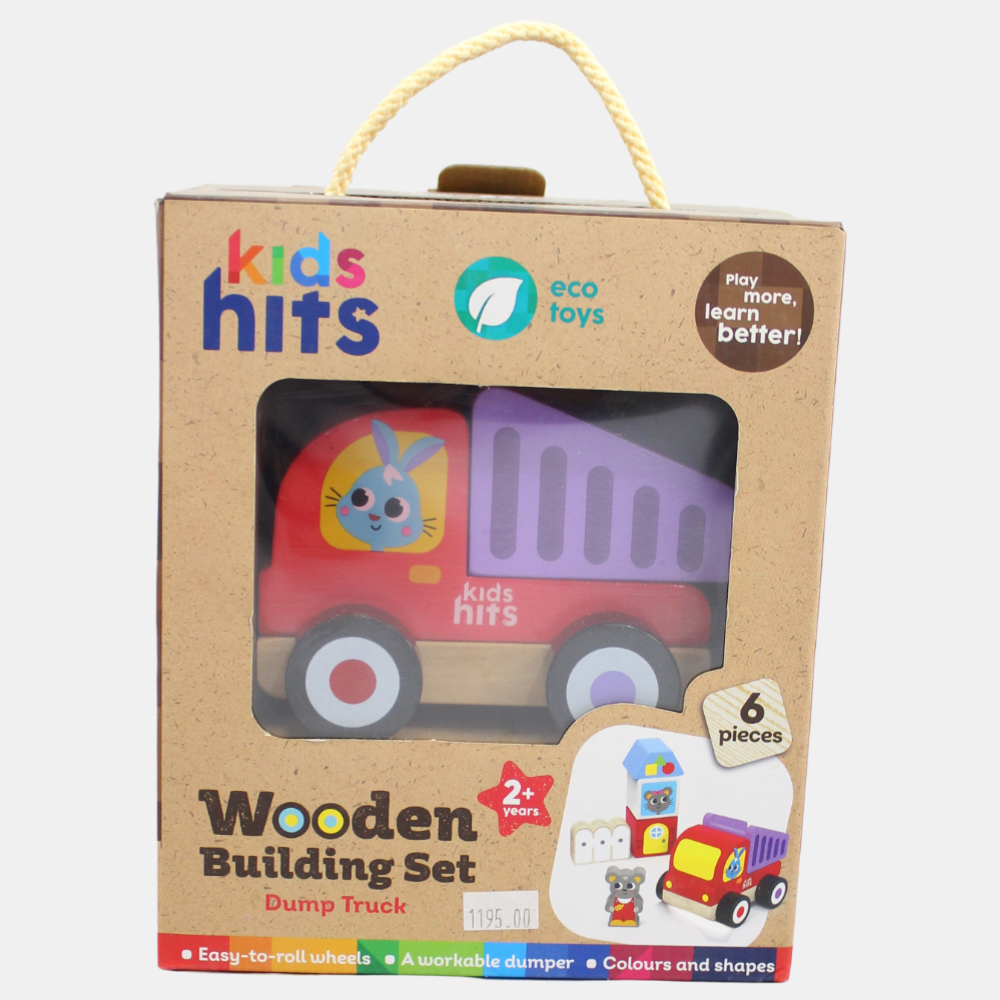 Kids Hits Wooden Building Set Dump Truck