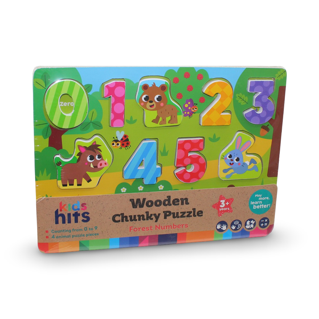 Kids Hits Wooden Chunky Puzzle "Forest Numbers" - Toys