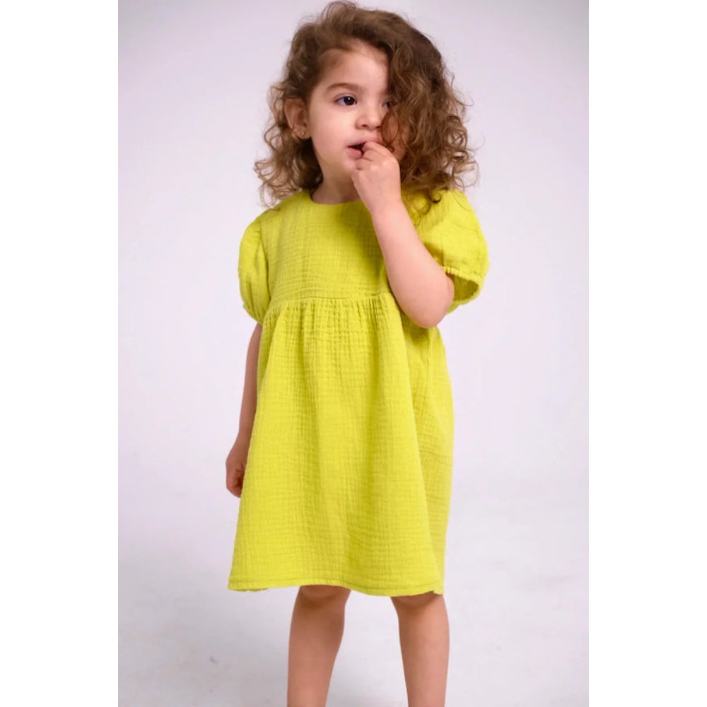 Baby Girls Cotton Dress – Light Green - Clothing - Playmore