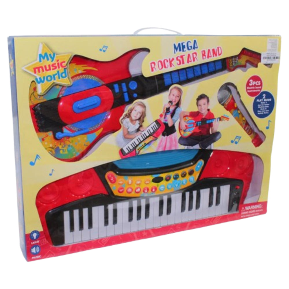 Organ + Guitar and Microphone Set for Children, with Drums
