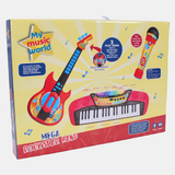 Organ + Guitar and Microphone Set for Children, with Drums
