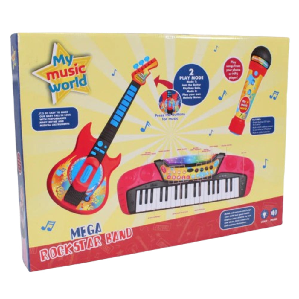 Organ + Guitar and Microphone Set for Children, with Drums