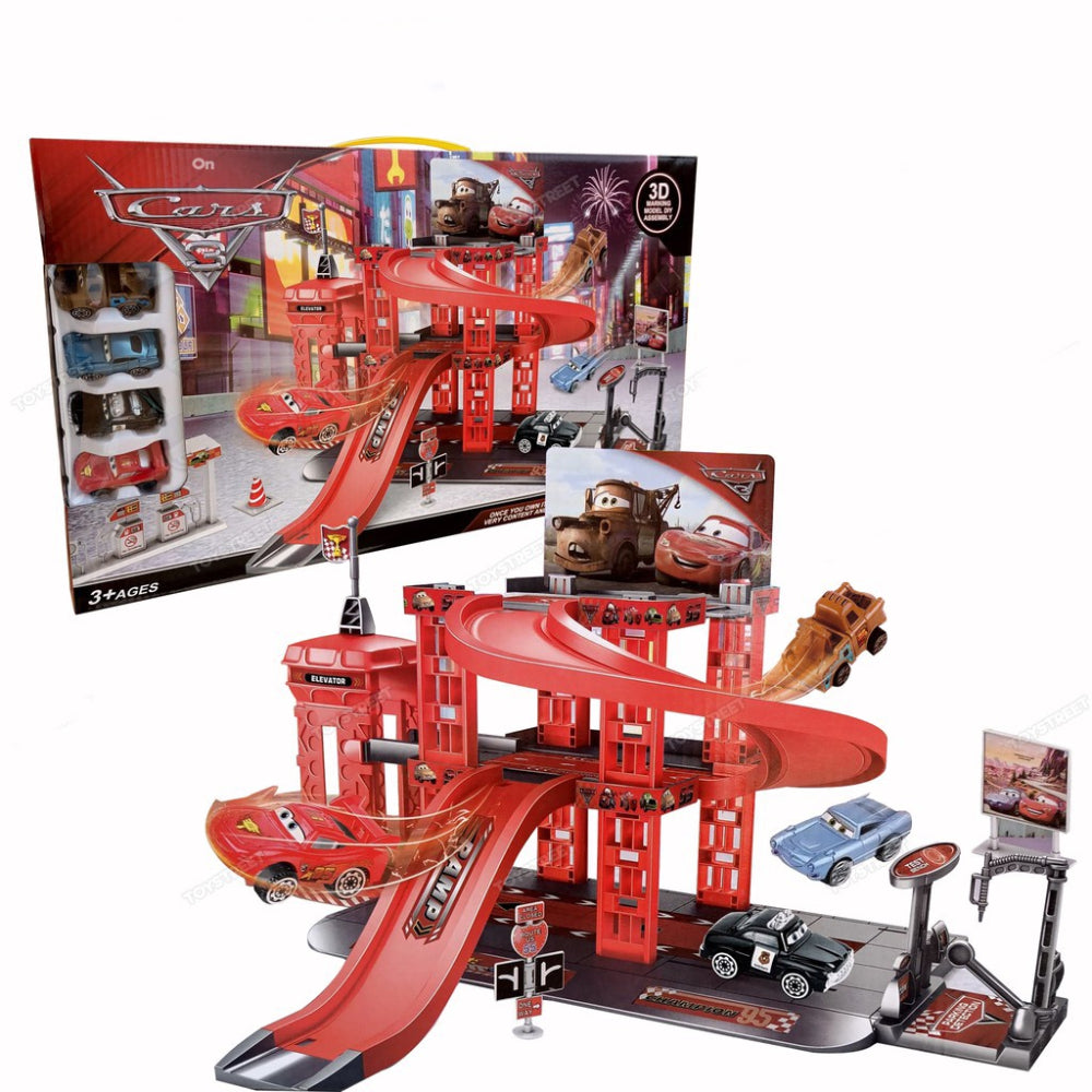 Pixar Cars Parking Garage Playset – 49 Pcs