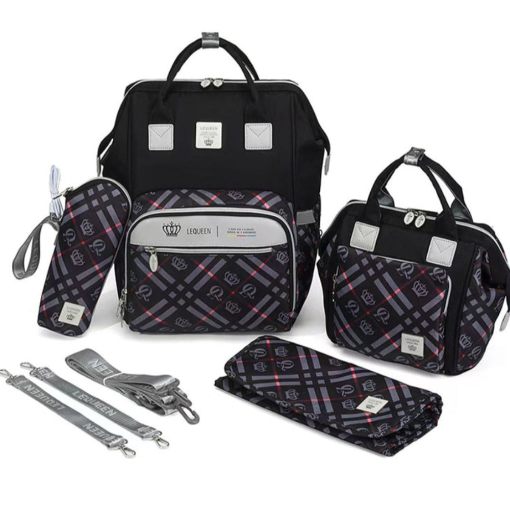 LeQueen Diamond 8th Special Edition Soft Waterproof Diaper Bag - Black