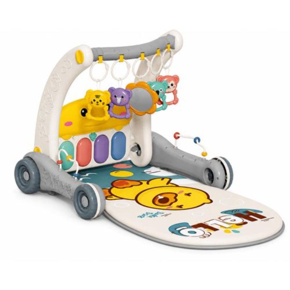 Bibi-inn 2-in-1 Piano Rack Walker and Musical Play Mat – Grey