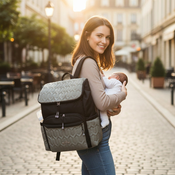 Petit Bebe Baby Diaper Backpack Premium Allure – Beige
