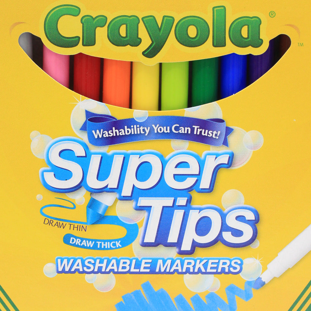 Crayola Super Tips Washable Markers – 12 Colors