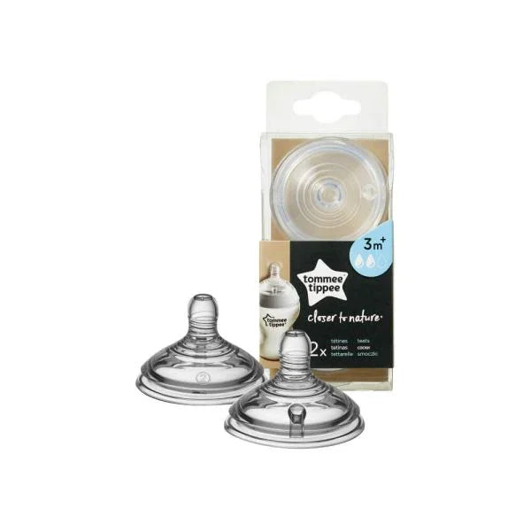 Tommee Tippee Closer to Nature Baby Bottle Teats Medium Flow (3m+)