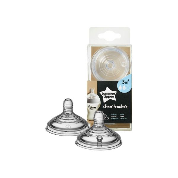 Tommee Tippee Closer to Nature Baby Bottle Teats (Medium Flow, 3m+)
