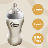 Tommee Tippee Closer to Nature 2 Baby Bottles 340ml