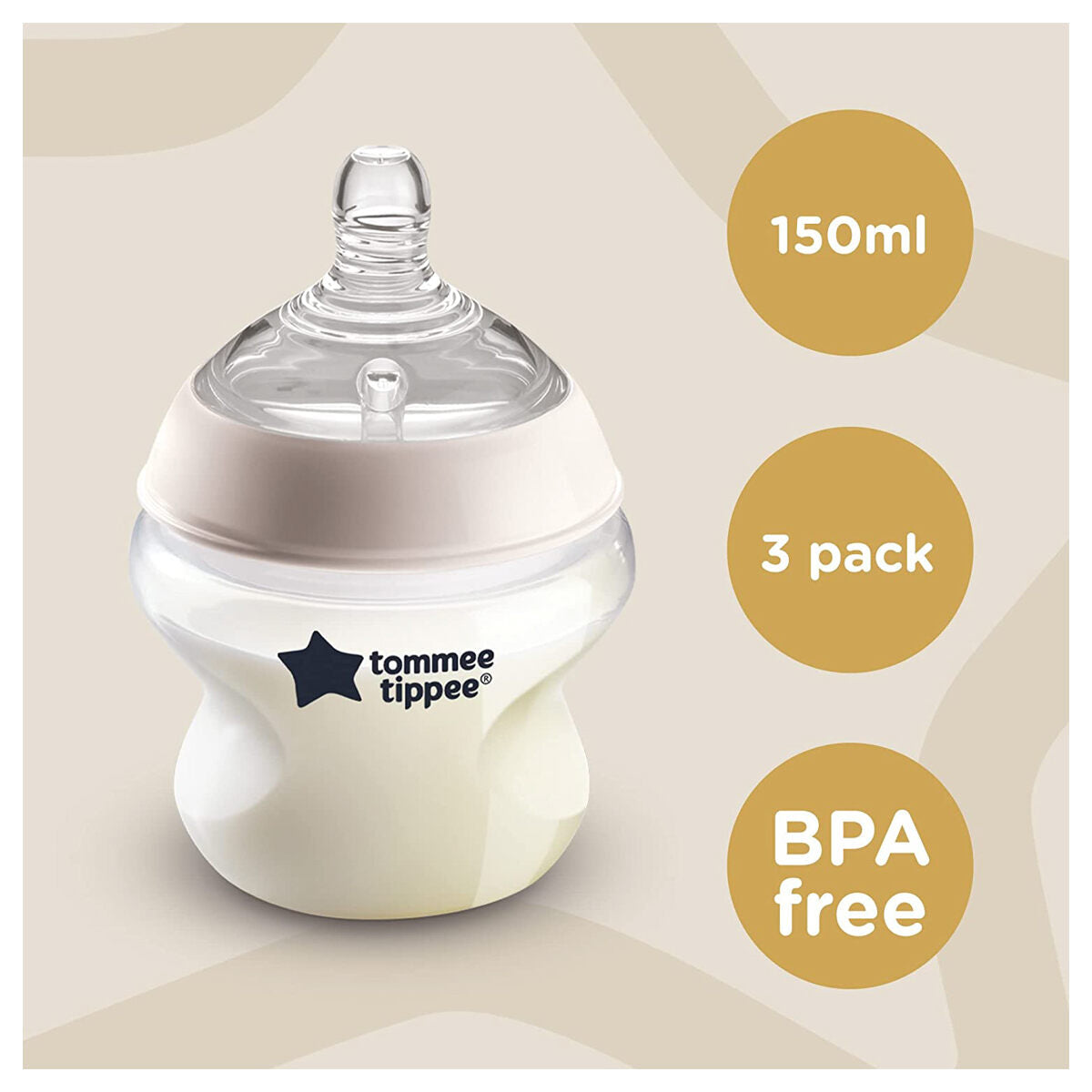 3-Pack Slow Flow Baby Bottles 150ml