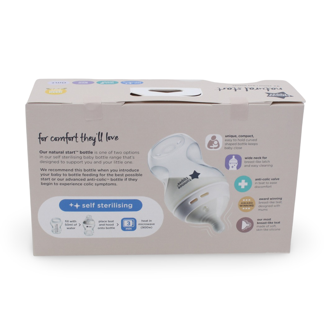 Pack of 3 - Tommee Tippee Closer To Nature Easivent Bottles 260ml