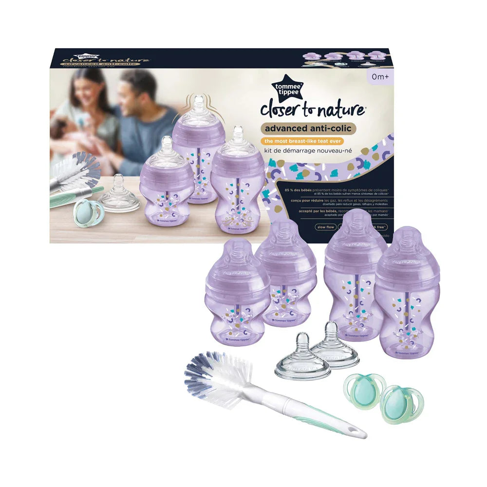 Tommee Tippee Anti-Colic Birth Kit – Purple - Baby Essentials