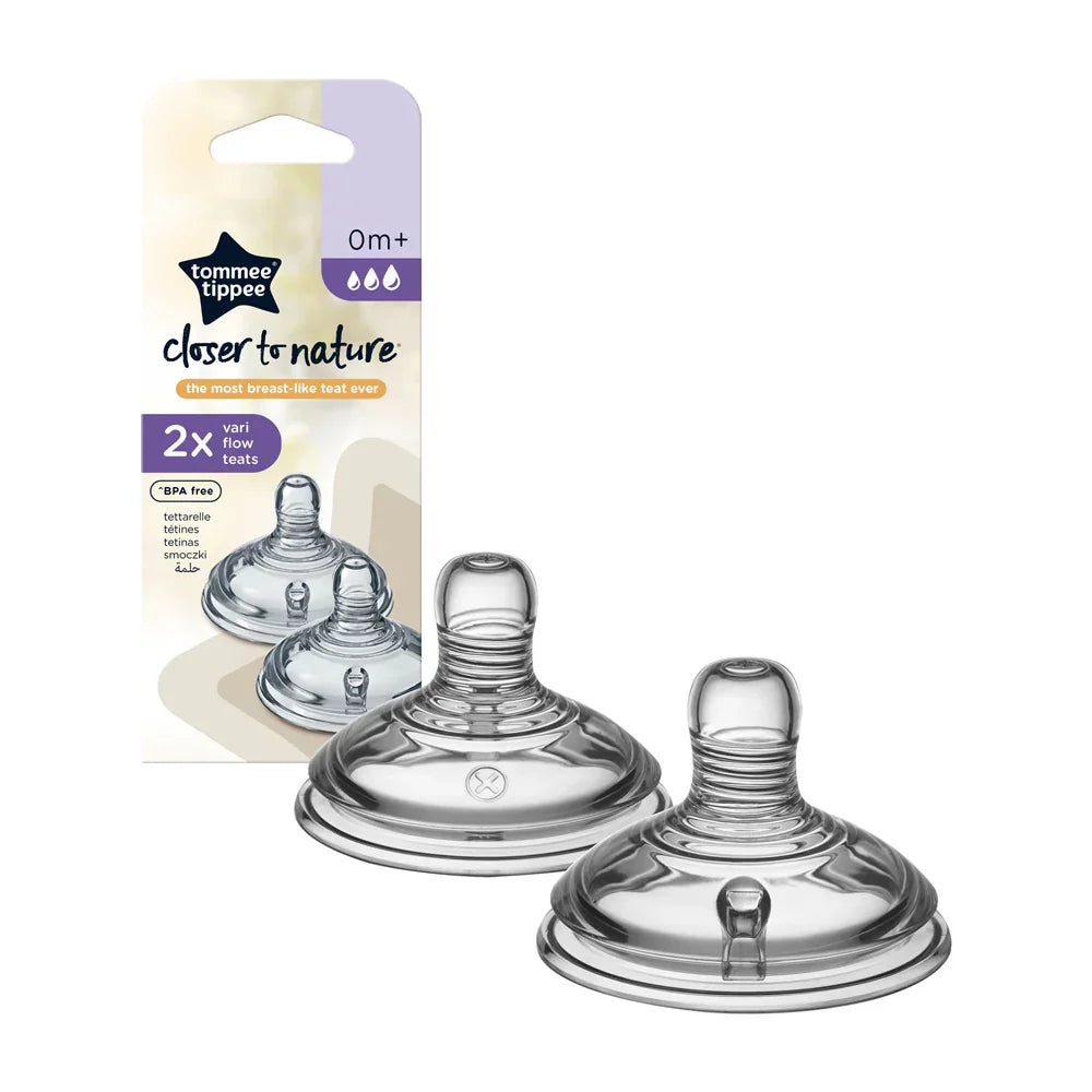 Tommee Tippee Closer to Nature Vari Flow Teats (0m+) - 2Pcs - Baby Essentials