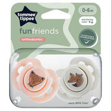 Tommee Tippee 2x Fun Soothers with Steriliser Pod (0-6 Months)