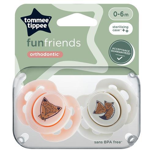 Tommee Tippee 2X Fun Soothers with Steriliser Pod (0-6m) - Baby Essentials