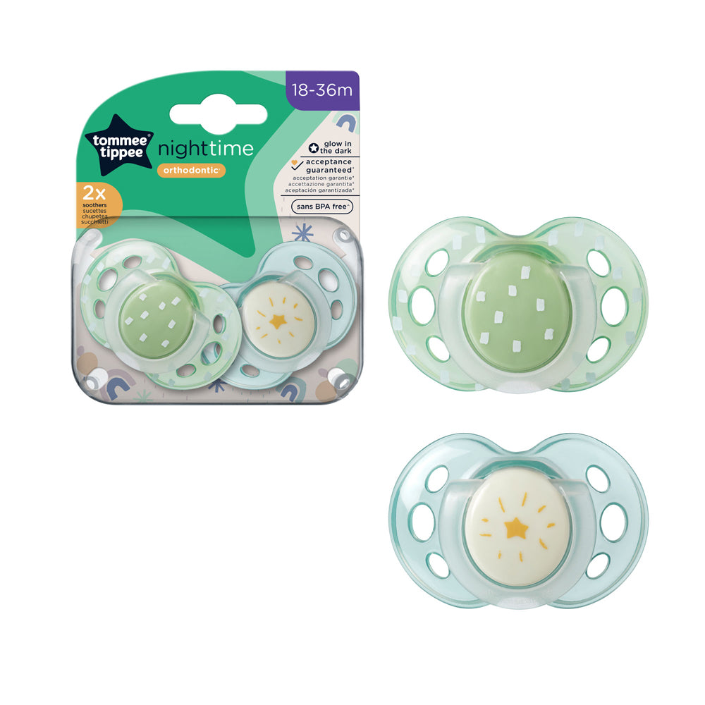 Tommee Tippee Night Time Soothers (18-36m) - 2 Pack