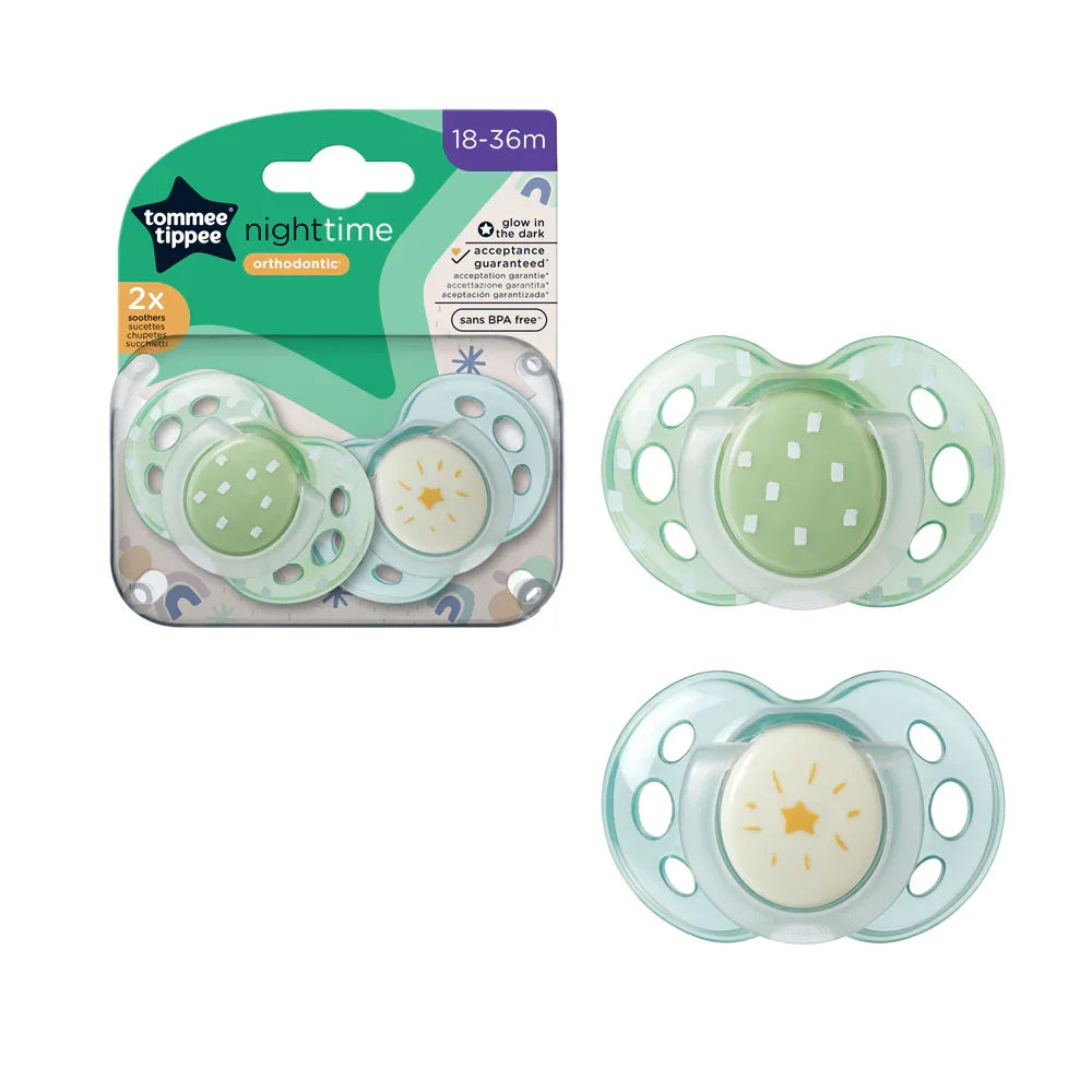 Tommee Tippee Night Time Soothers (18-36m) - 2Pcs - Baby Essentials
