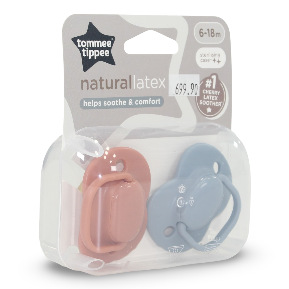 Tommee Tippee Natural Latex Cherry Soother – 6–18 Months (Pack of 2)