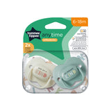 Tommee Tippee Anytime Silicone Pacifier Soother, 6-18 Months, 2 Pieces, Assorted Colors