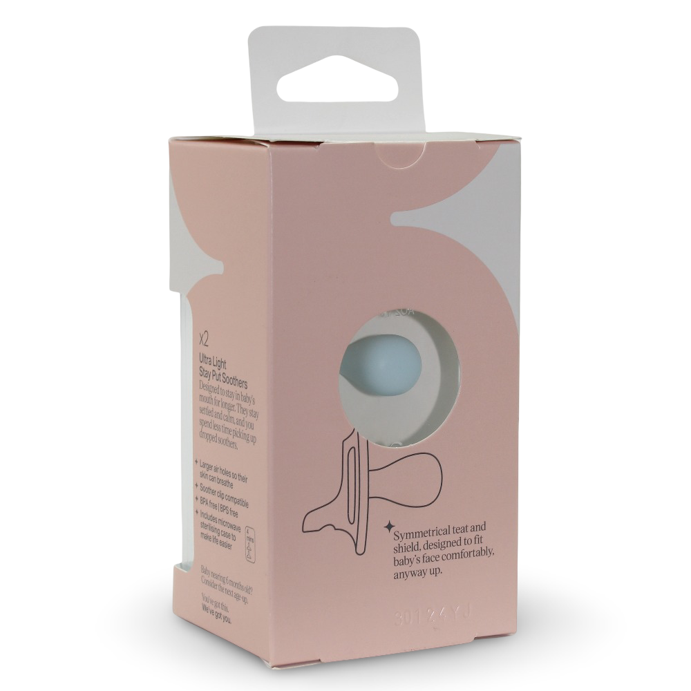 Tommee Tippee Ultra-Light StayPut Silicone Soother – 0–6 Months (Pack of 2)