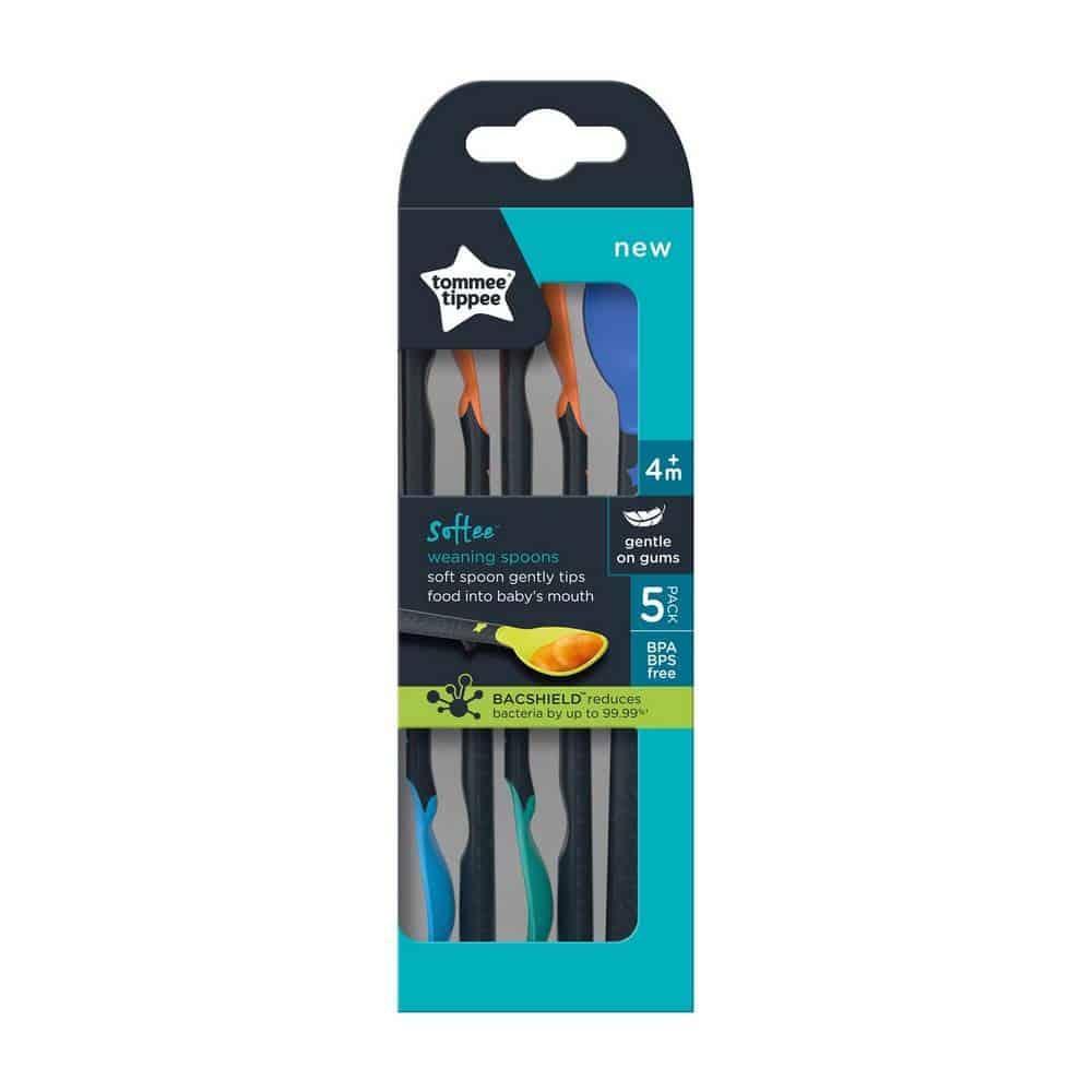 Pack of 5 - Tommee Tippee Softee Weaning Spoons 4m+
