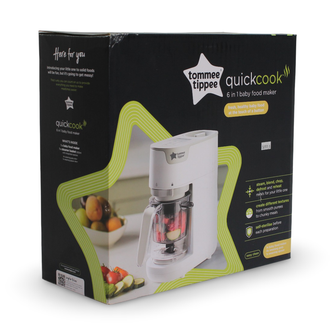 Tommee Tippee Quick Cook 6-in-1 Baby Food Maker – White