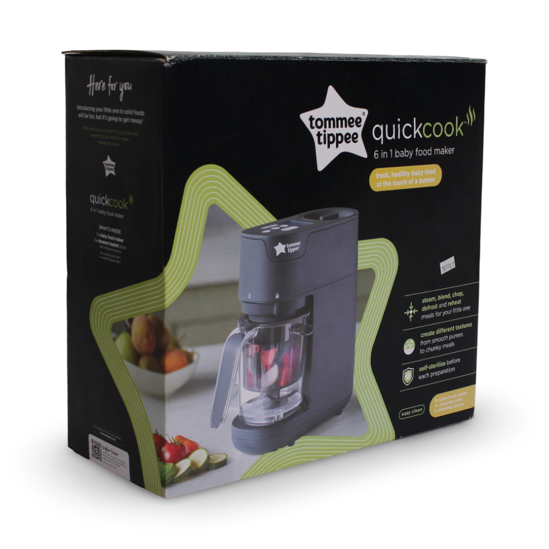 Tommee Tippee Quick Cook 6-in-1 Baby Food Maker – Black