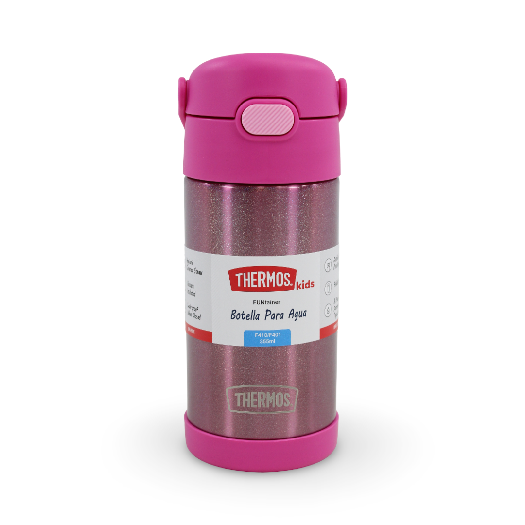 Thermos Funtainer 12-Ounce Stainless Steel Insulated Bottle 355ml – Pink