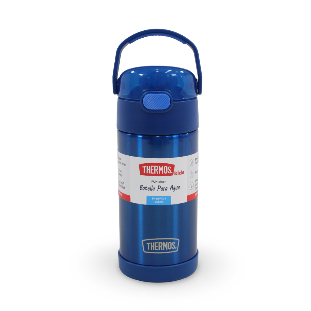 Thermos Funtainer 12-Ounce Stainless Steel Insulated Bottle 355ml – Blue
