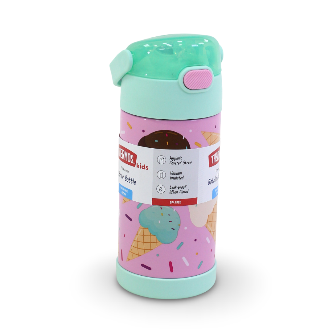 Thermos Funtainer 12-Ounce Stainless Steel Bottle 355ml – Ice Cream Print