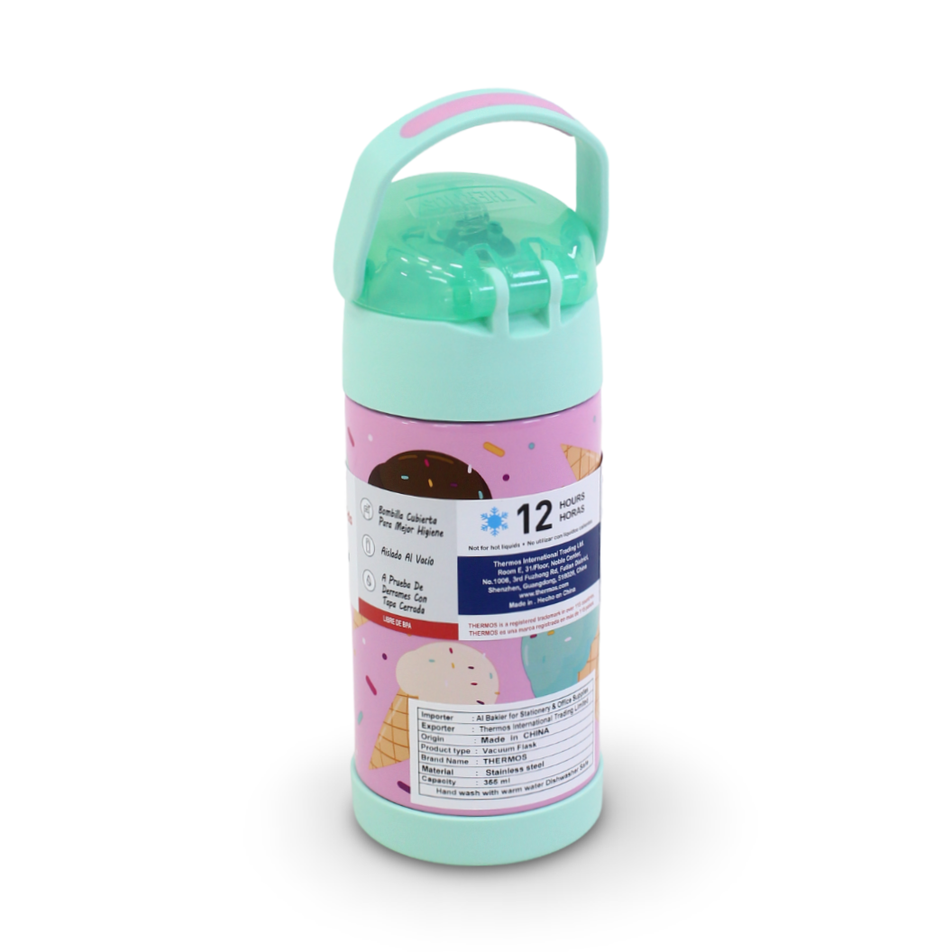 Thermos Funtainer 12-Ounce Stainless Steel Bottle 355ml – Ice Cream Print