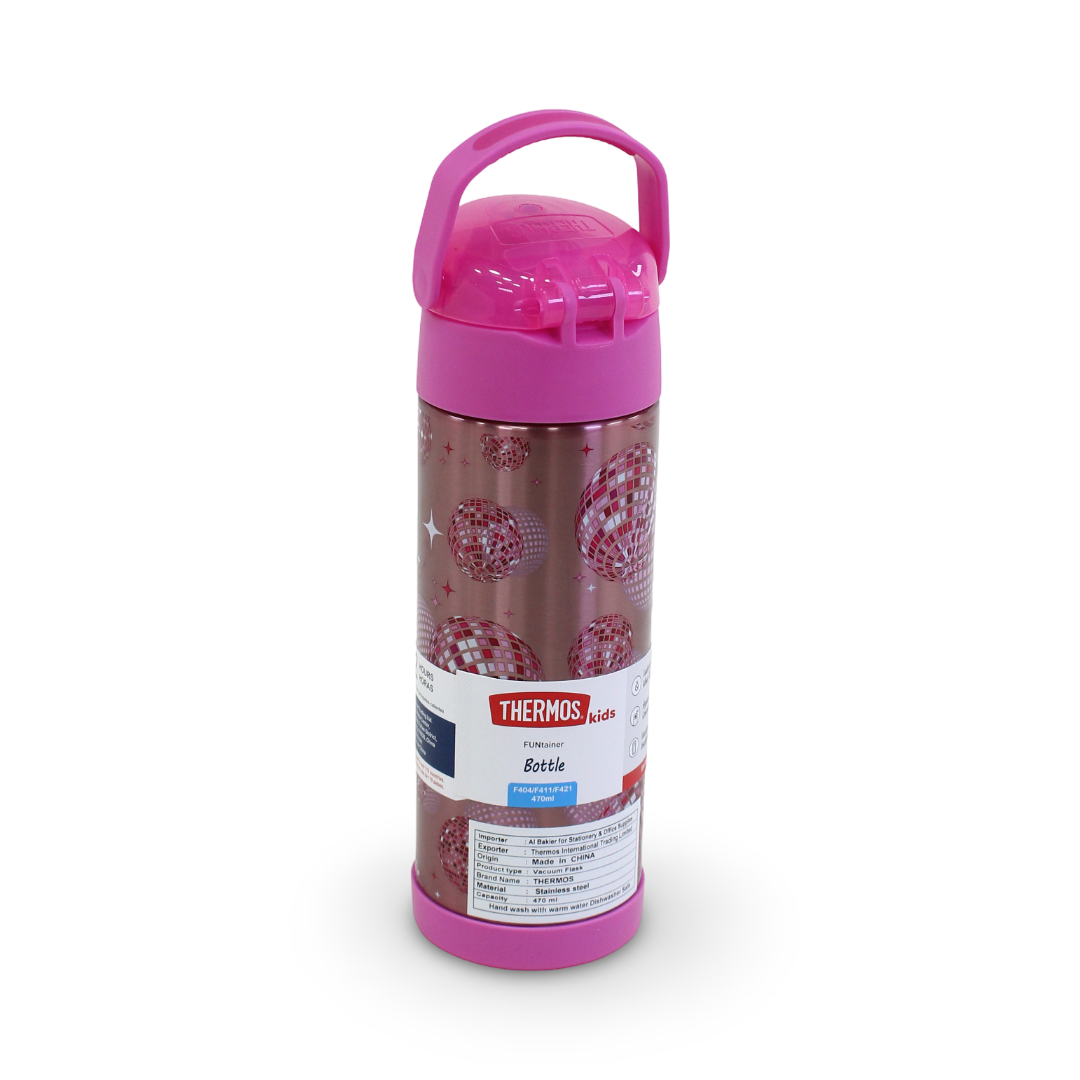 Thermos Funtainer 12-Ounce Stainless Steel Bottle 470ml – Pink - Assortments