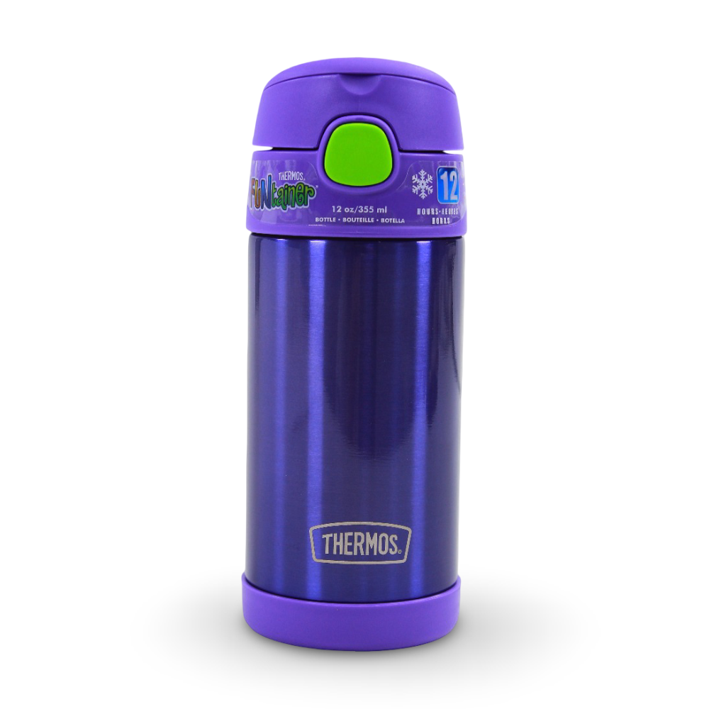 Thermos Funtainer Vacuum Insulated Straw Bottle - Purple (355 ml) - School