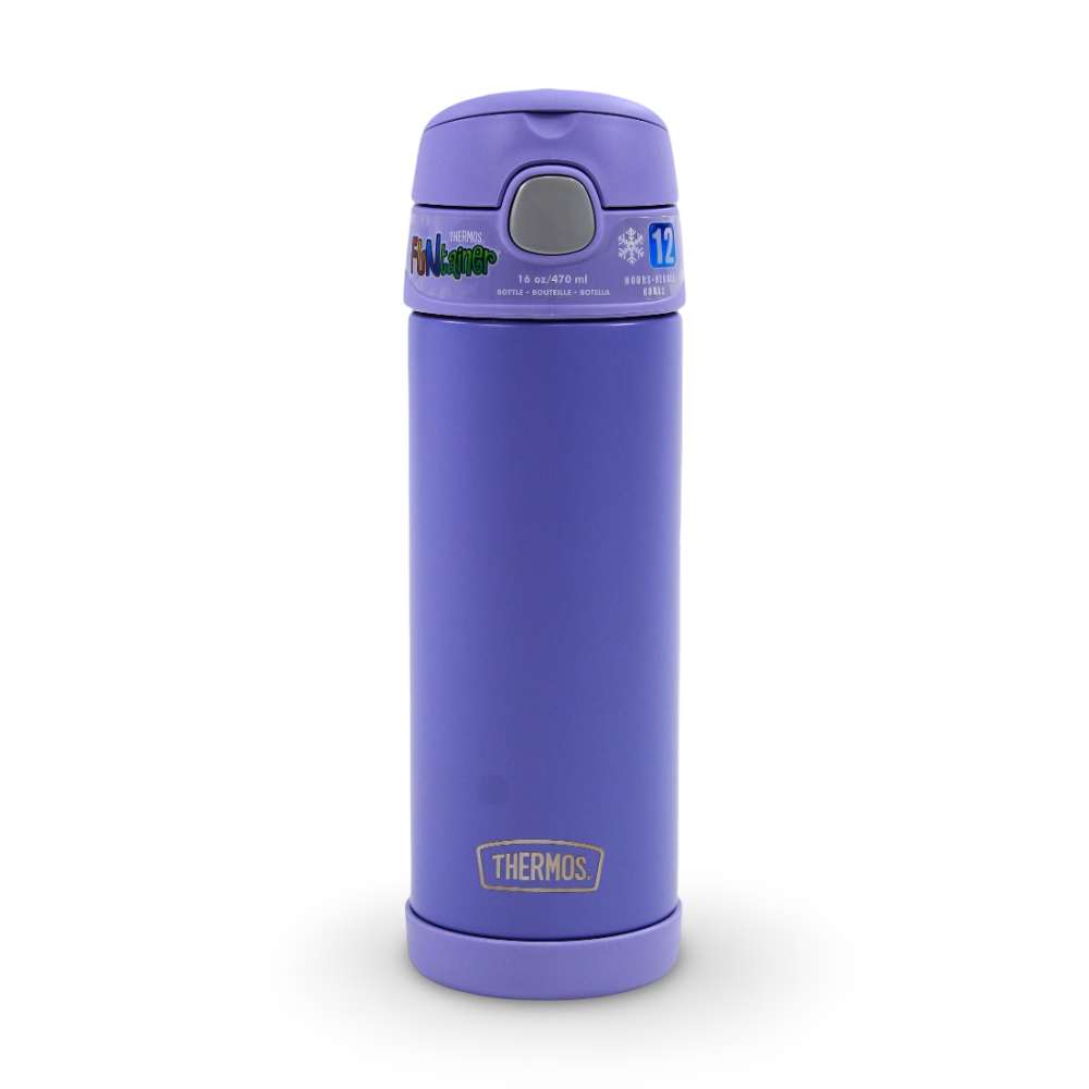 Thermos Stainless Steel Bottle with Straw 470ml – Purple