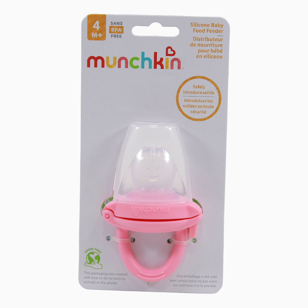 Munchkin Silicone Baby Food Feeder - Pink 4 months +