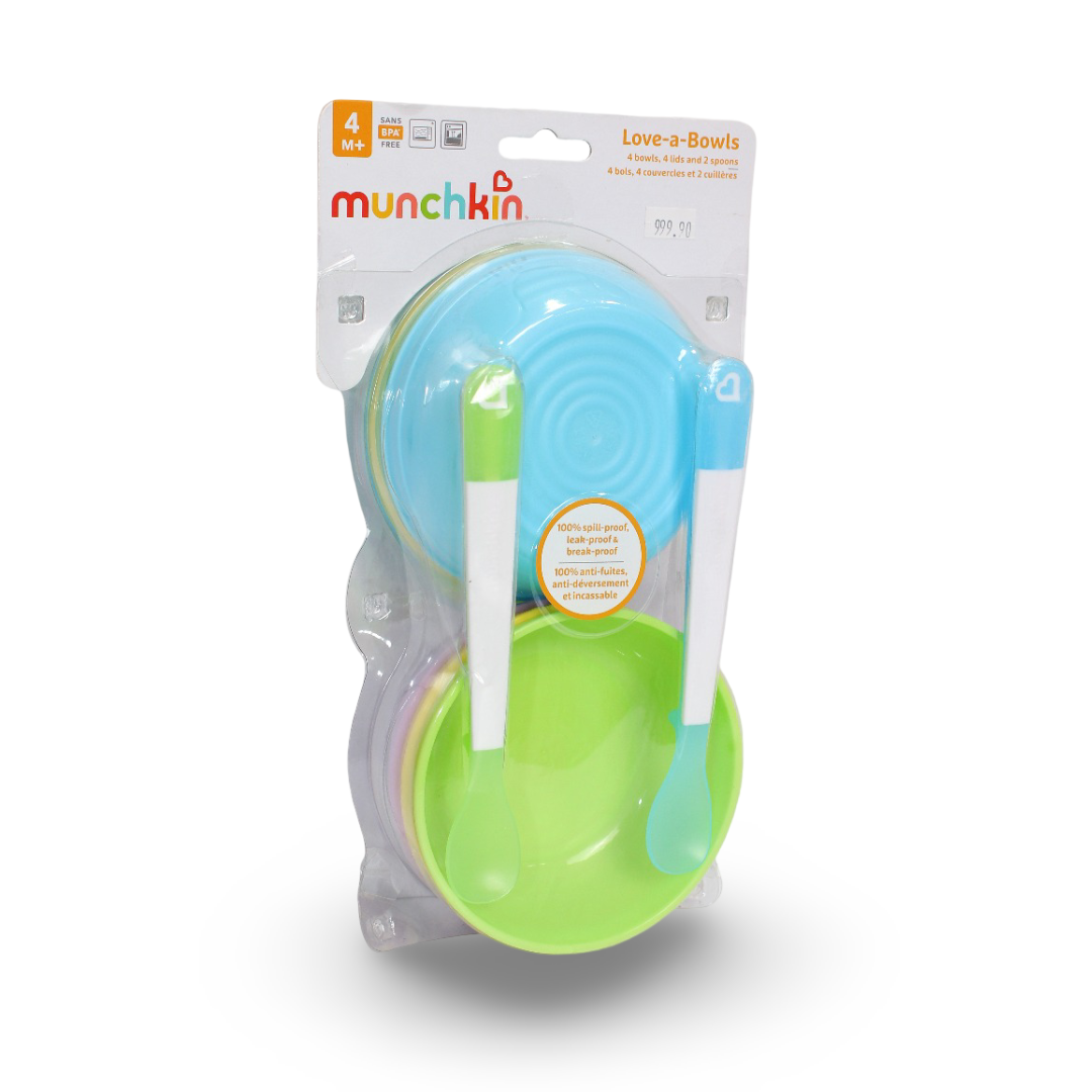 Munchkin Love-a-Bowls Baby Feeding Set +4m – 10 Pcs - Baby Essentials