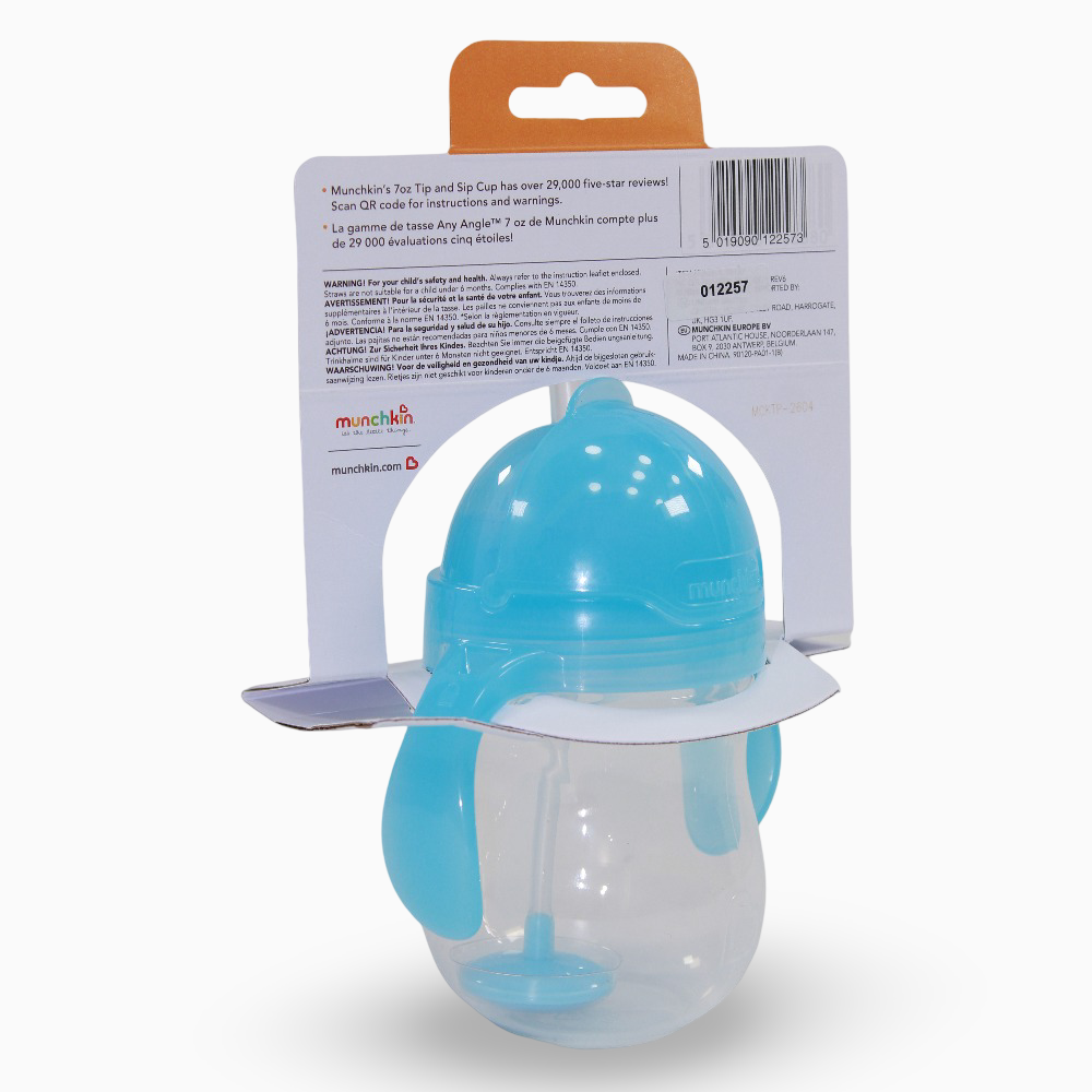 Munchkin Any Angle™ Click Lock Weighted Straw Trainer Cup 7 oz - Blue 6 months +