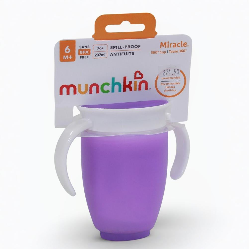 Munchkin Miracle® 360° Trainer Cup 7 oz - Purple 6 months +