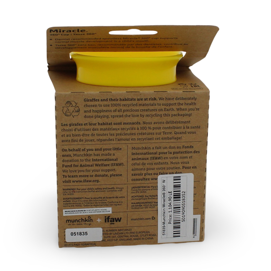 Munchkin Miracle 360° Wild Love Sippy Cup +12m – Giraffe Design
