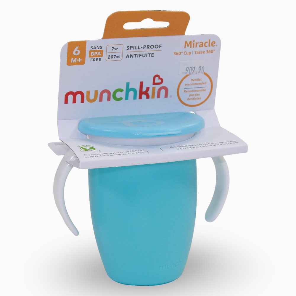 Munchkin Miracle® 360° Trainer Cup with Lid 7 oz - Blue 6 months +